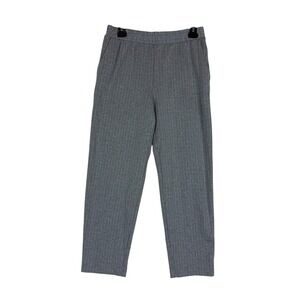 A New Day Pants Womens S Gray Pinstripe Ponte Tapered Pull On Stretch Ankle